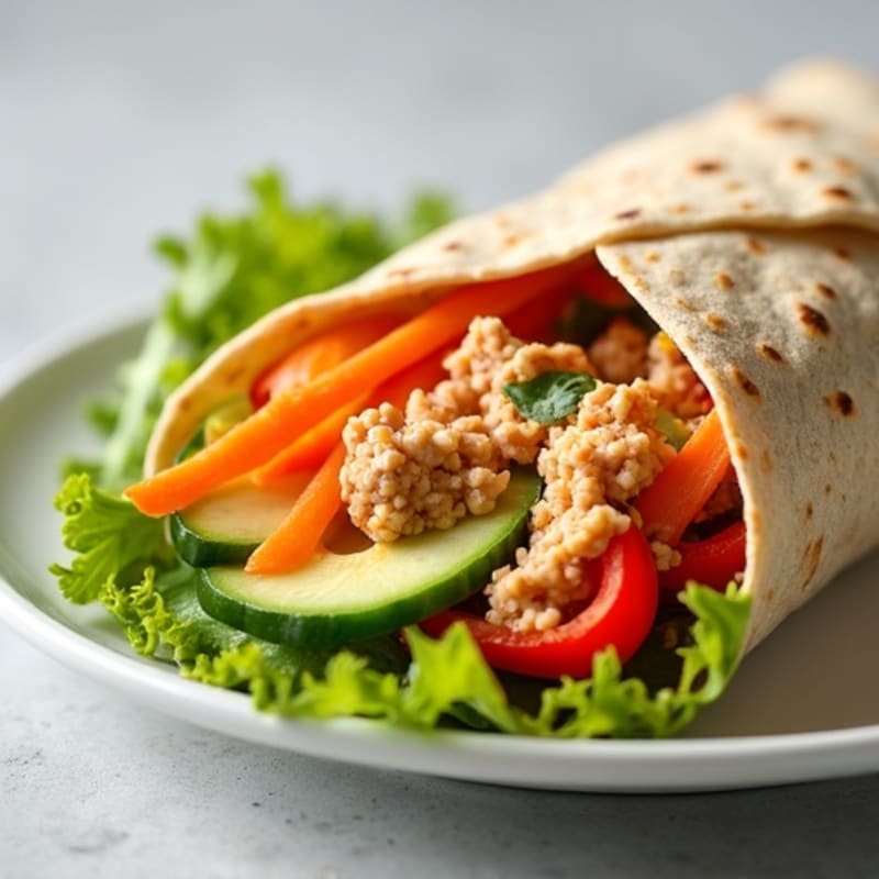 Fresh Spicy Tuna and Crunchy Veggie Wraps