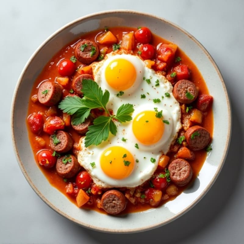 Savory Tomato and Poached Egg Shakshuka