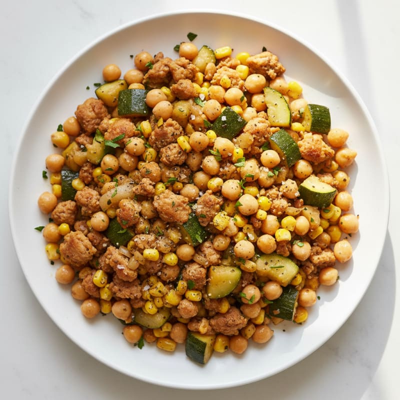 Turkey and Chickpea Skillet with Zucchini