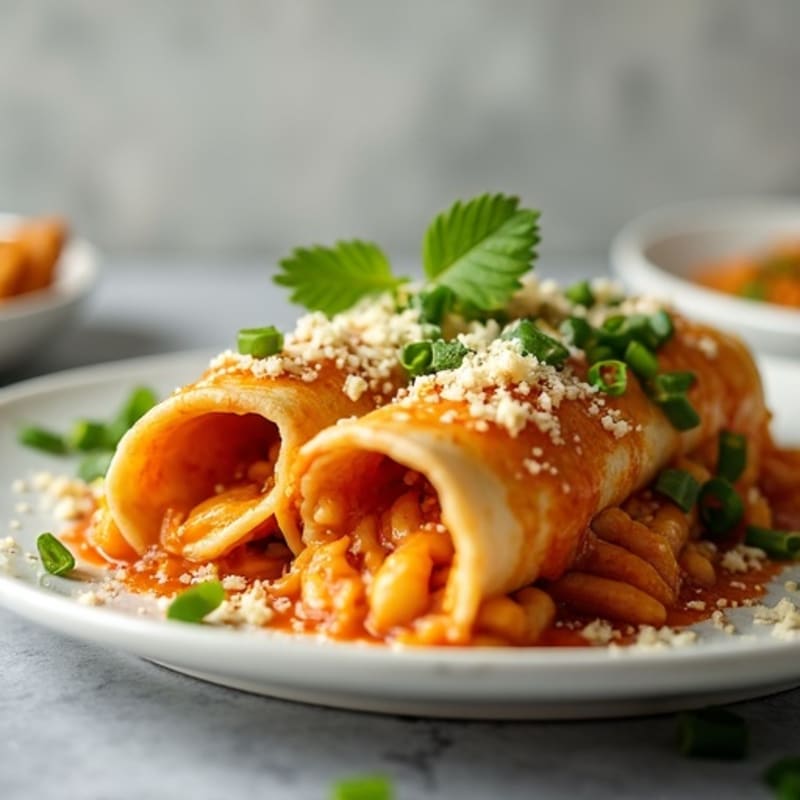 Baked Chicken Enchiladas with Zesty Green Chile Sauce