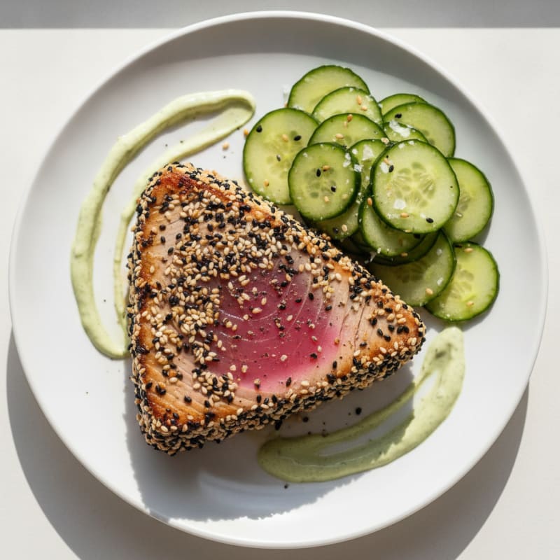Pan-Seared Ahi Tuna with Wasabi Mayo