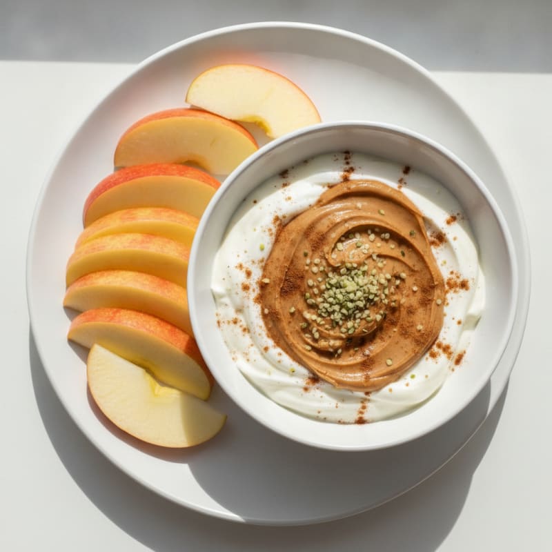 High-Protein Apple with Peanut Butter and Yogurt