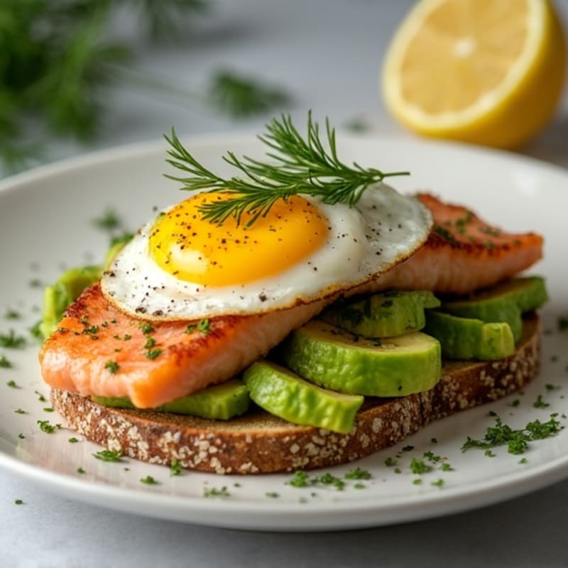 Herb-Crusted Salmon Avocado Toast with Fresh Dill