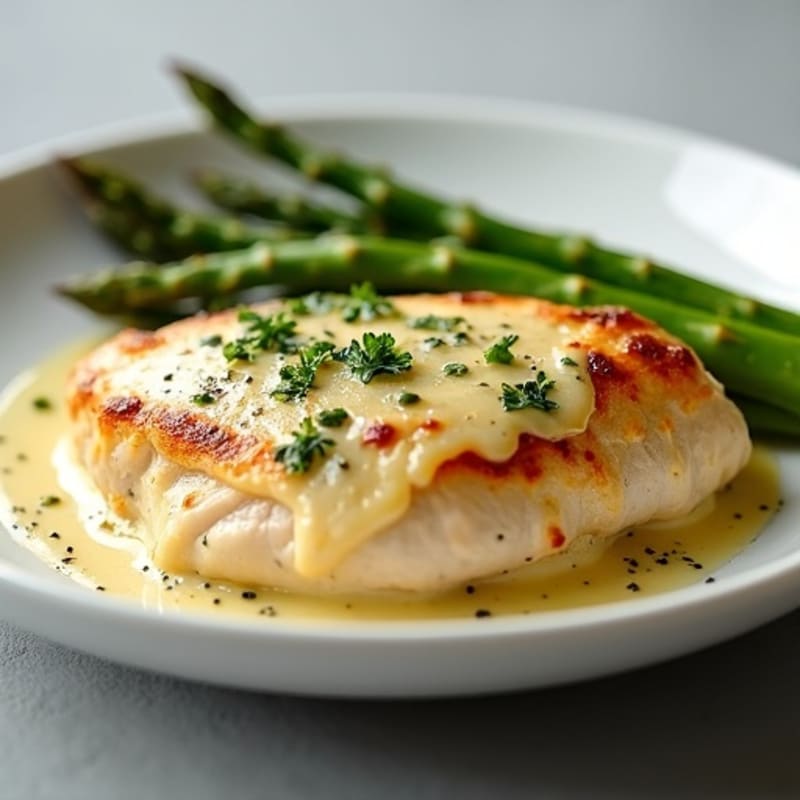 Creamy Boursin Chicken with Crispy Roasted Asparagus