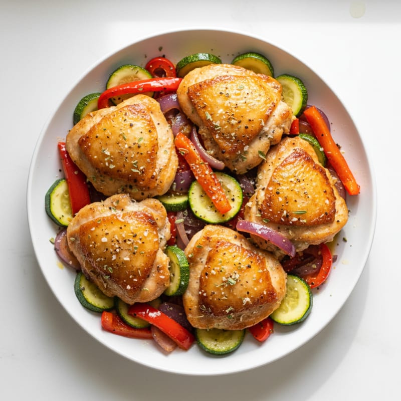 Chicken Thigh and Vegetable Skillet