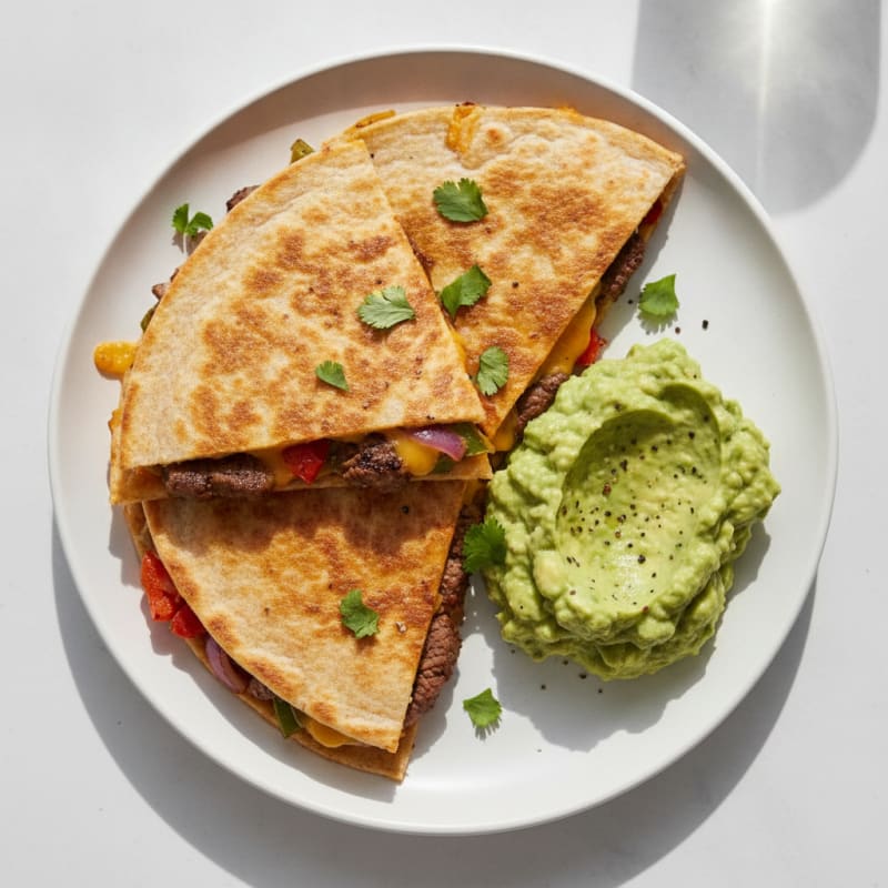 Carne Asada Quesadillas with Guacamole
