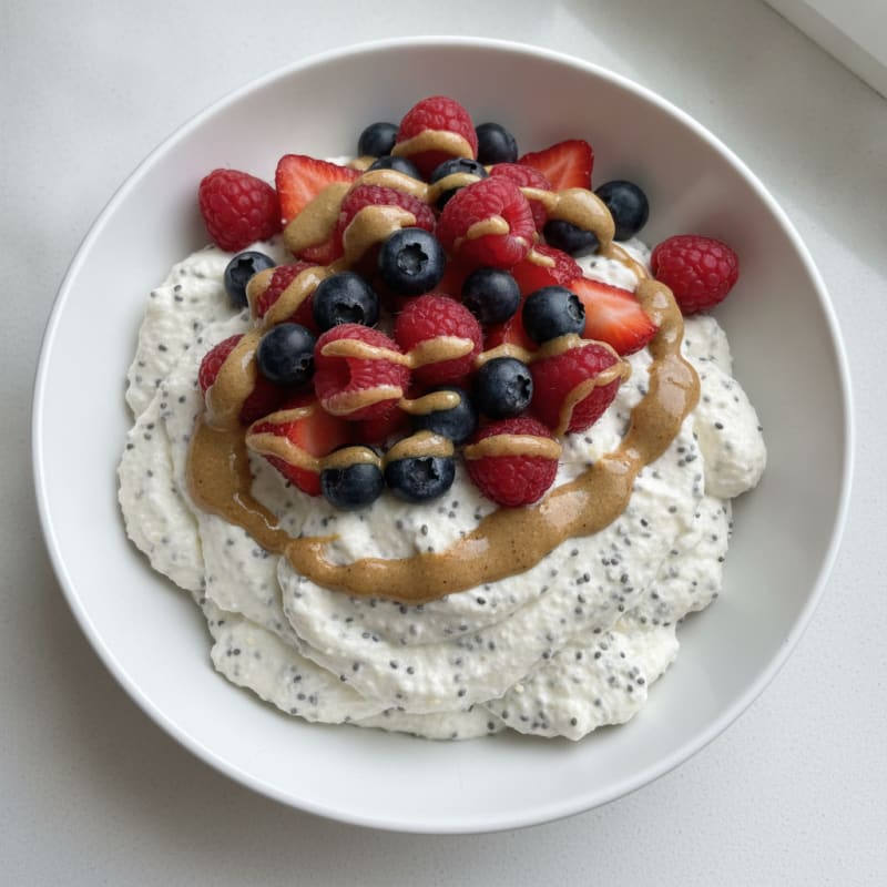 Silky Greek Yogurt Protein Mousse with Mixed Berries