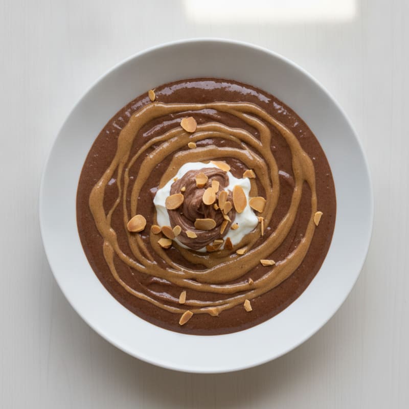 Silky Chocolate Protein Pudding with Almond Butter Swirl