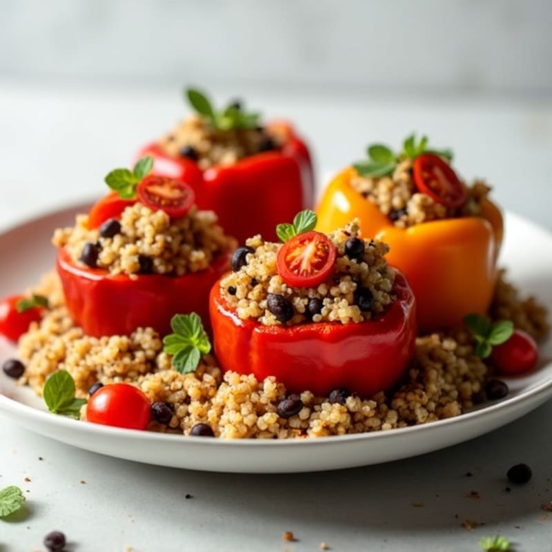 Roasted Zesty Quinoa Stuffed Peppers