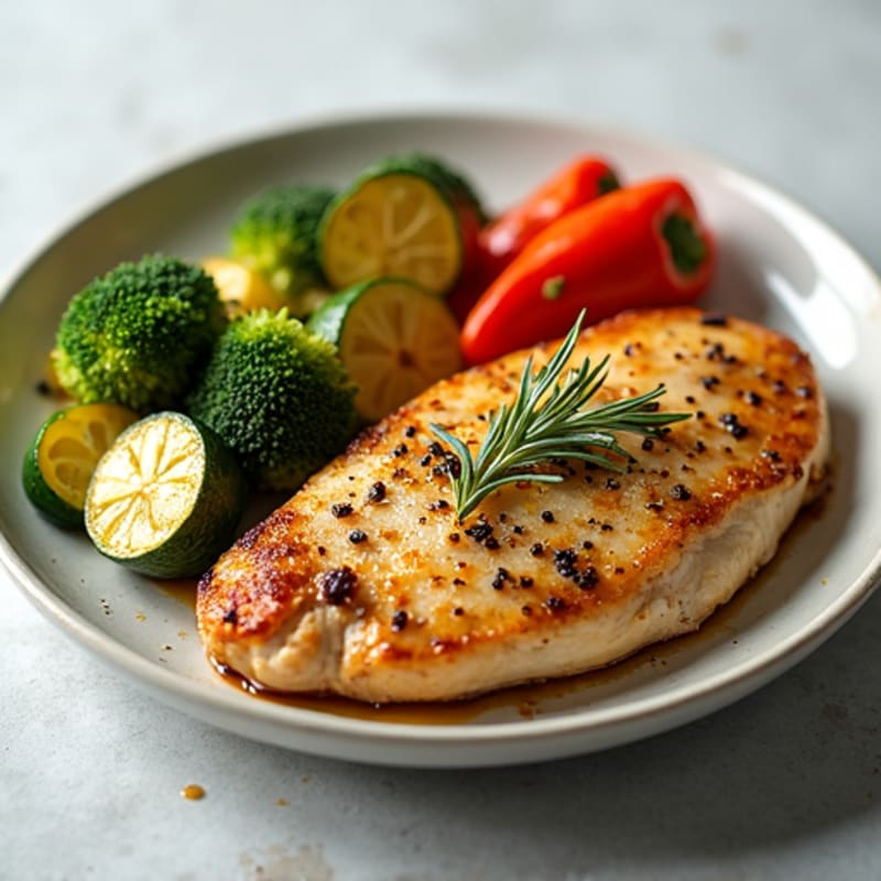 Herb-Crusted Pan Seared Chicken with Roasted Vegetables