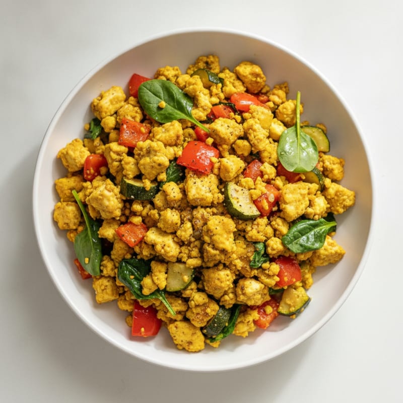 Hearty Tofu Scramble with Roasted Vegetables