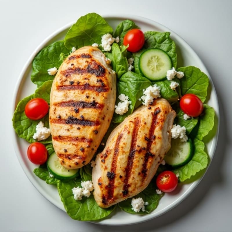 Grilled Chicken and Crunchy Green Salad