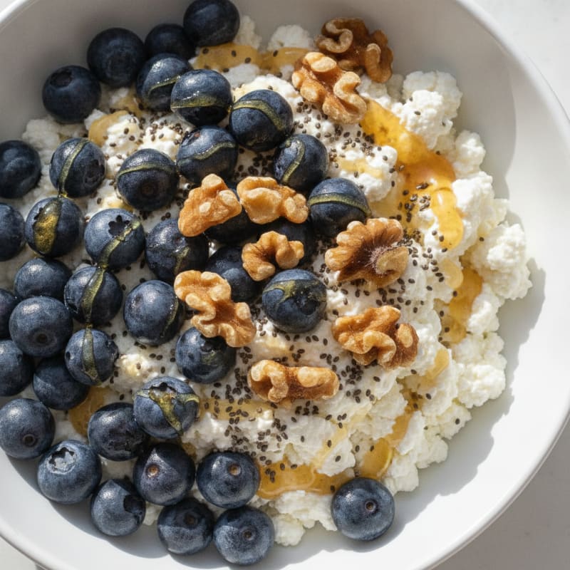 Cottage Cheese Berry Bowl with Chia Seeds