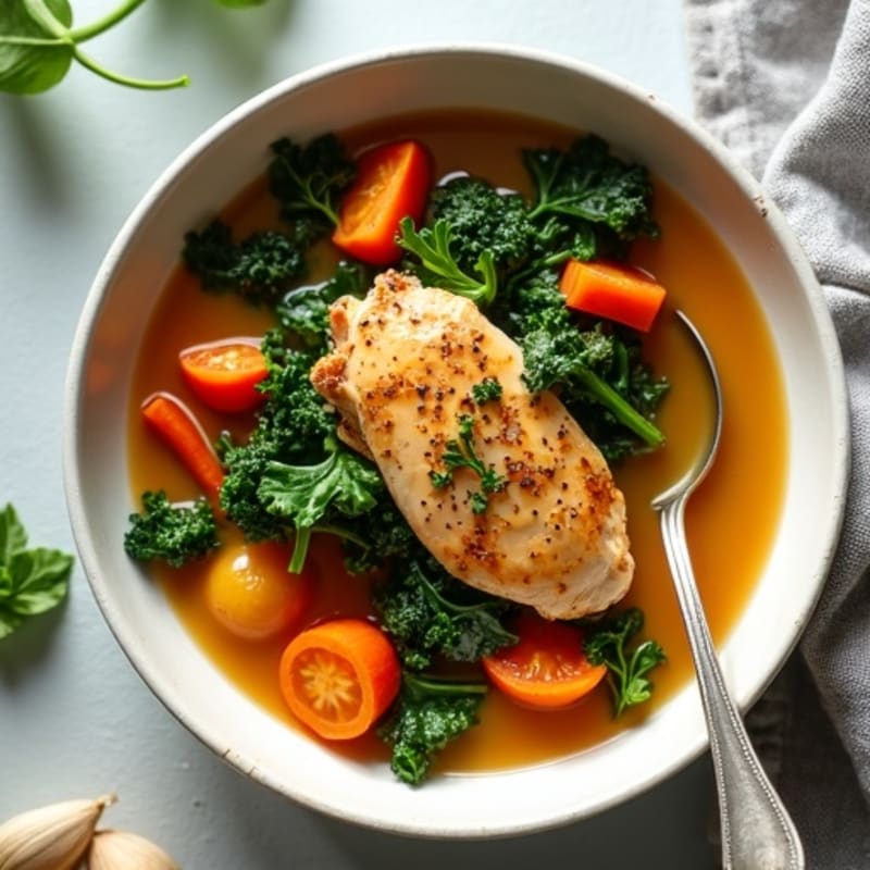 Hearty Greens and Lean Protein Stew with Creamy Yam Puree