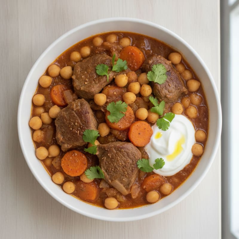 Moroccan Lamb Tagine with Chickpeas