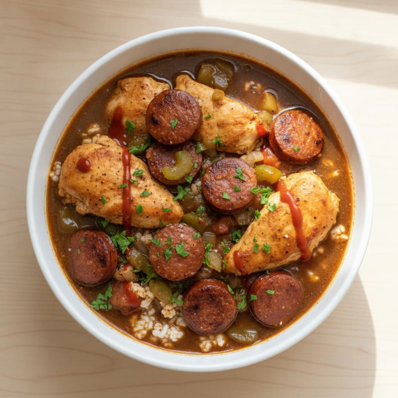 Spicy Creole Chicken and Sausage Gumbo