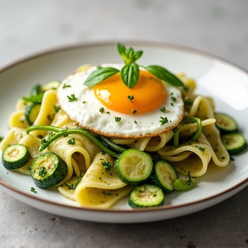 Pesto Lasagna Noodles with Sauteed Zucchini and Celery
