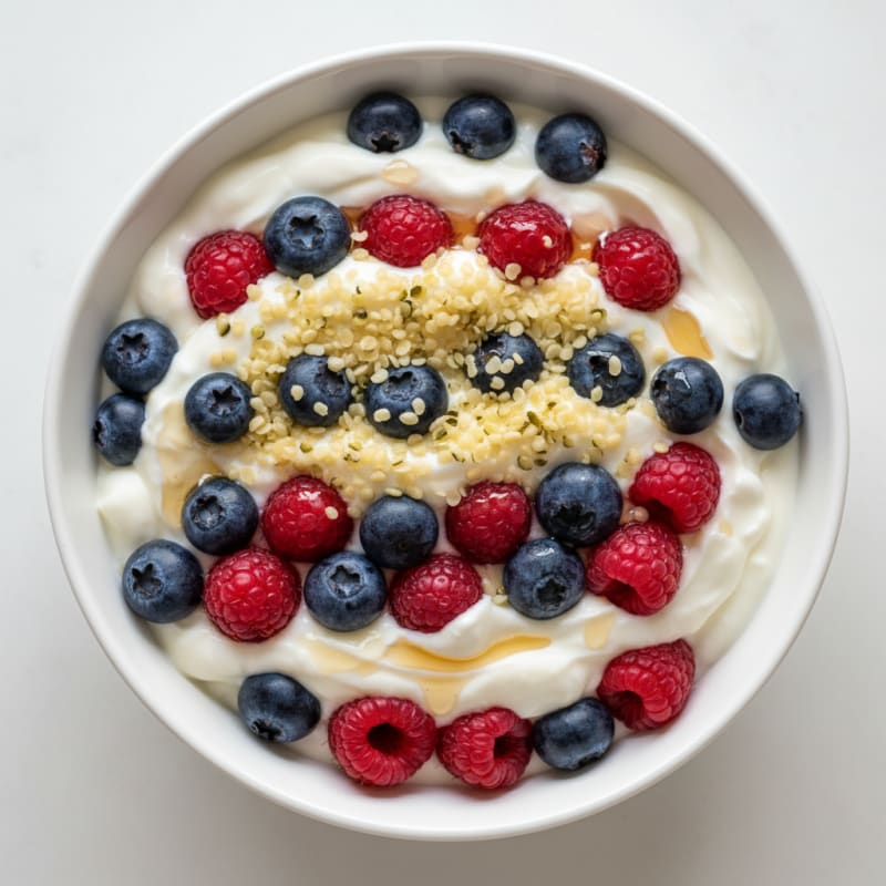 Creamy Protein Yogurt Parfait with Mixed Fruit