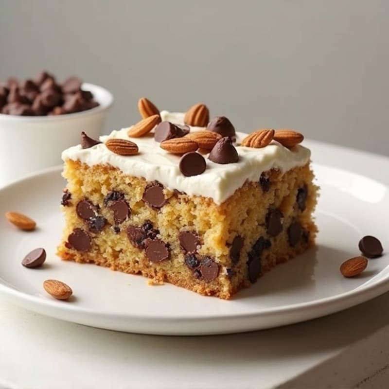 Protein-Packed Almond Flour Chocolate Chip Cookie Cake