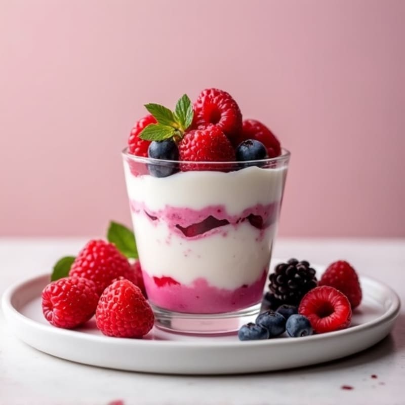 Greek Yogurt Protein Parfait with Mixed Berries