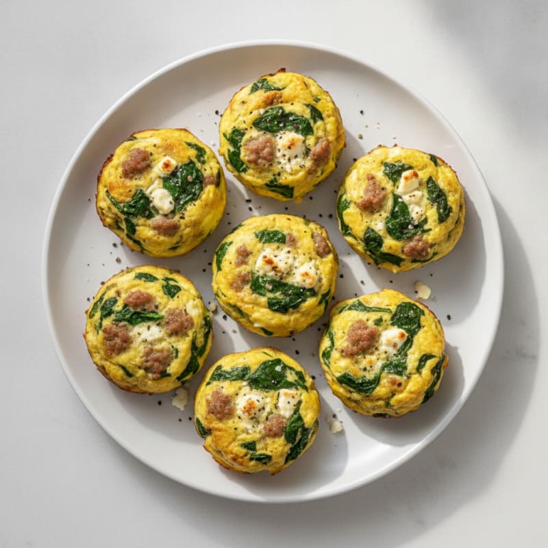 Sausage and Spinach Egg Bites