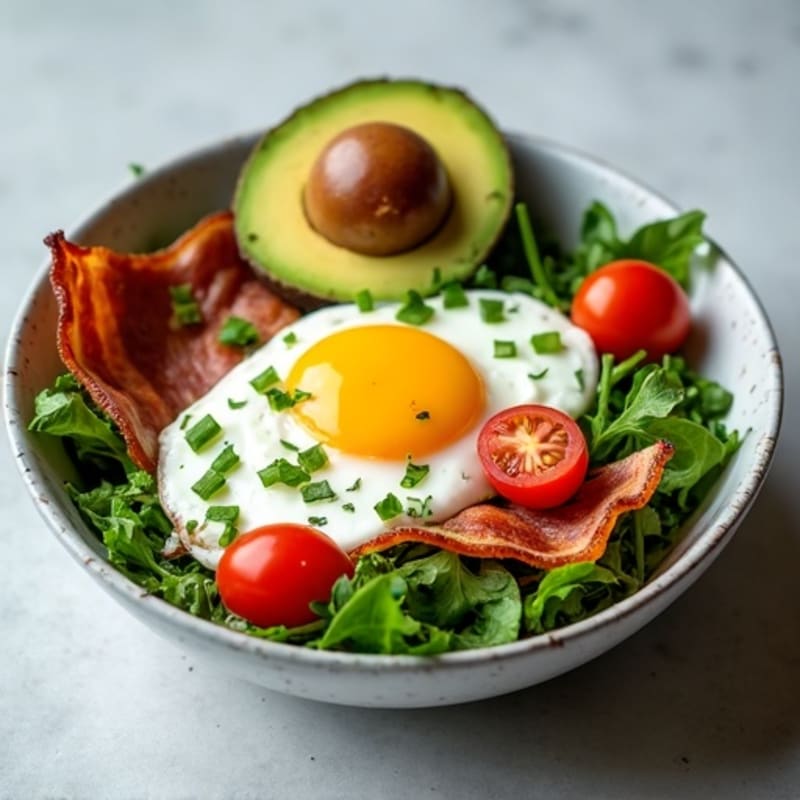 Avocado, Crispy Turkey Bacon, and Fresh Greens Bowl