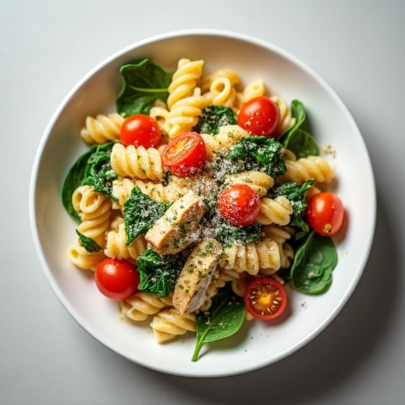 Creamy Chicken Pesto Whole Wheat Pasta