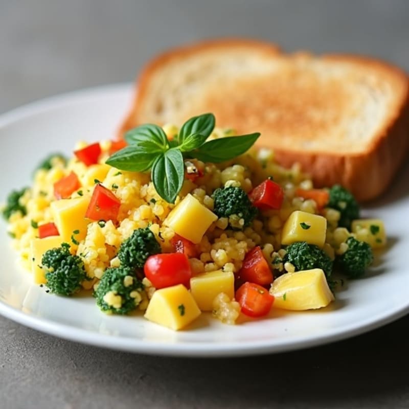 Vegetable Egg Scramble with Toast