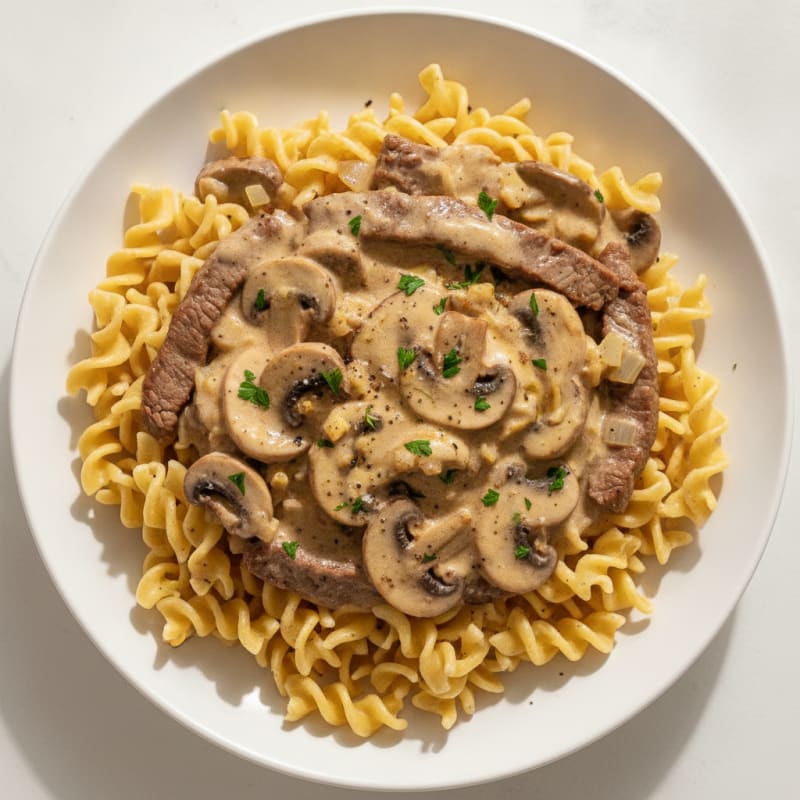 Beef Stroganoff with Egg Noodles
