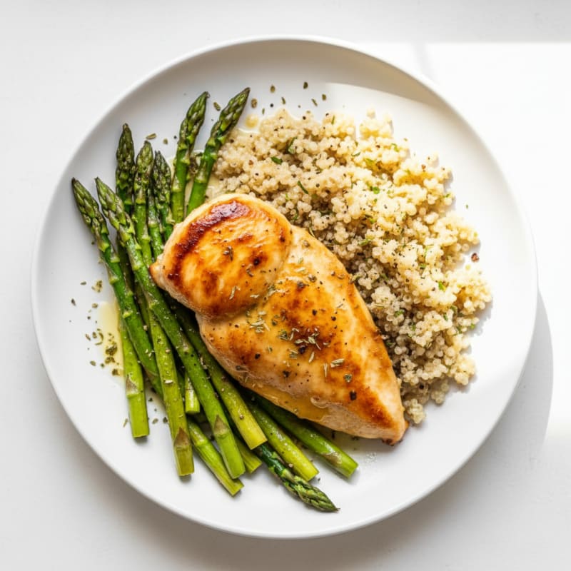 Crispy Lemon-Herb Chicken with Roasted Asparagus