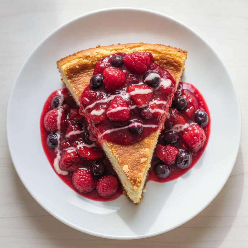 Greek Yogurt Protein Cheesecake with Mixed Berries