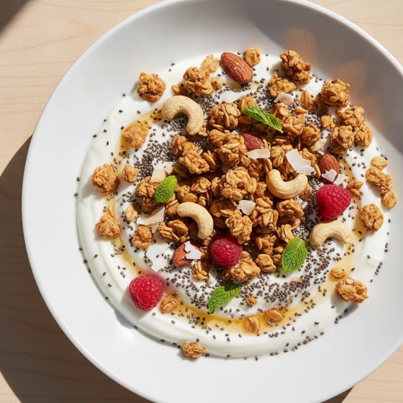 Vanilla Yogurt Chia Granola Bowl