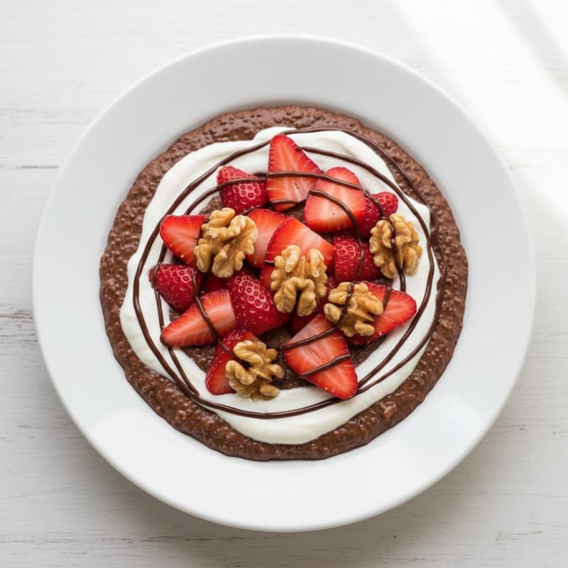 Chocolate Protein Pudding with Fresh Berries