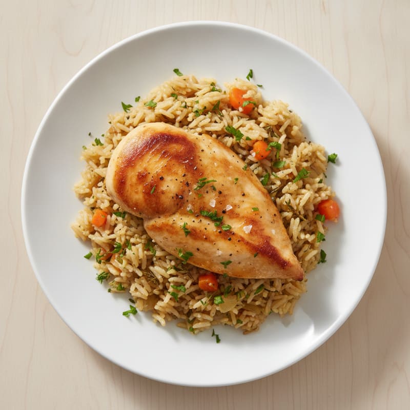 Savory Herb Rice Pilaf with Pan-Seared Chicken