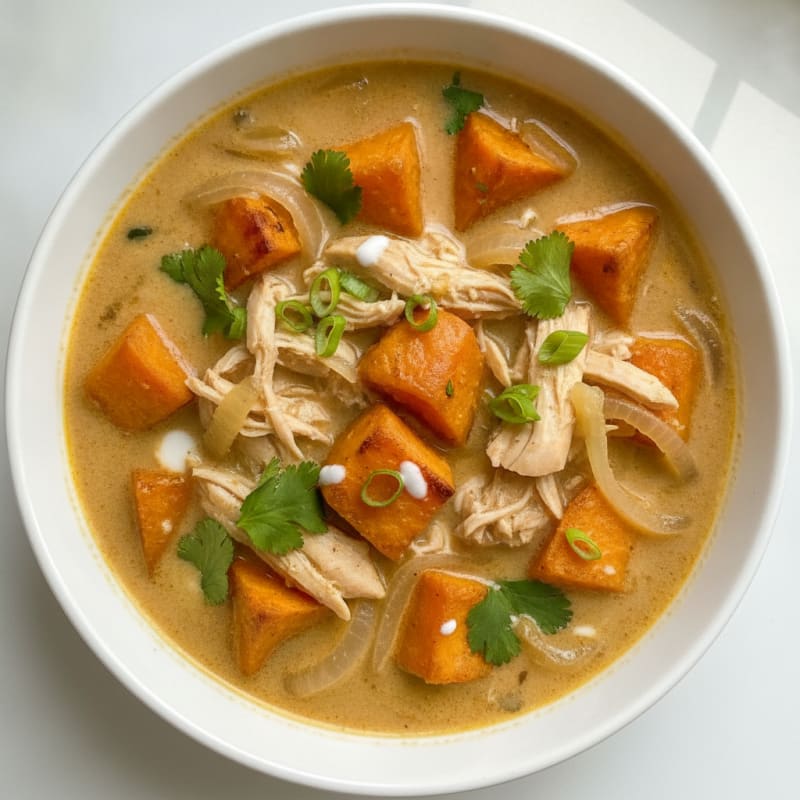 Sweet Potato Coconut Chicken Broth Soup