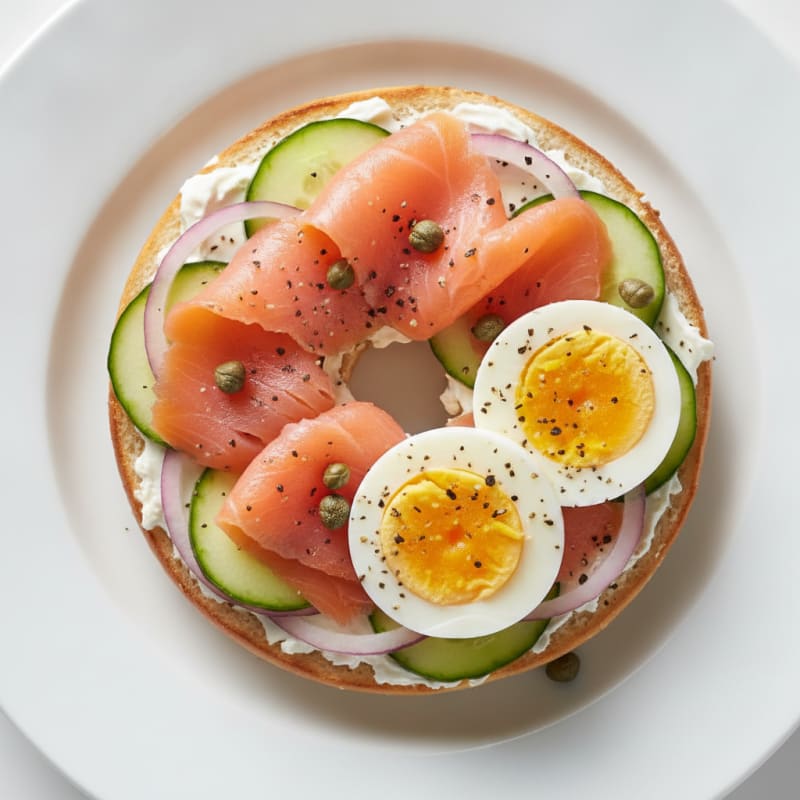 Smoked Salmon Everything Bagel with Cream Cheese