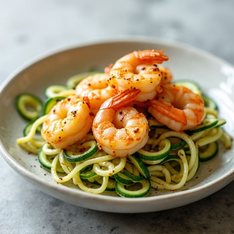 Garlic-Ginger Shrimp with Sesame Zucchini Noodles