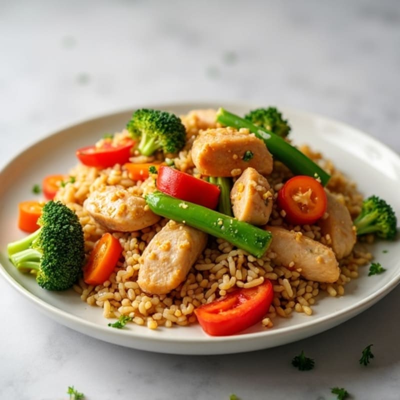 Healthy Chicken and Vegetable Brown Rice Stir-Fry