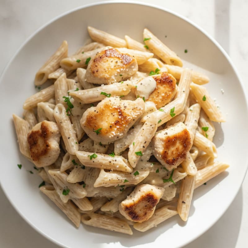 Garlic Parmesan Chicken Alfredo Pasta