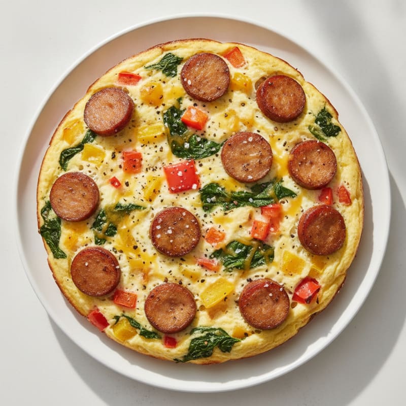 Chicken Sausage and Pepper Egg White Bake