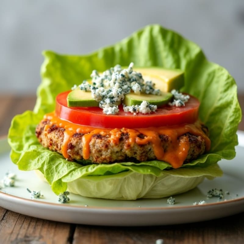 Spicy Buffalo Turkey Burger with Blue Cheese Crumbles