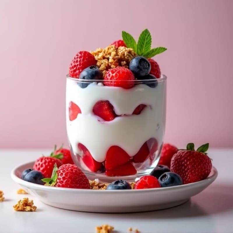 Greek Yogurt Protein Parfait with Mixed Berries