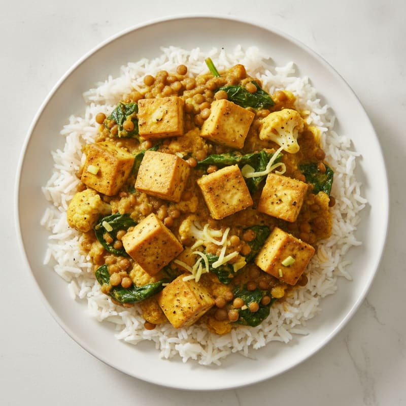 Lentil and Vegetable Curry with Basmati Rice