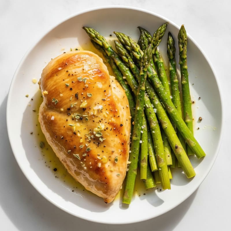 Lemon Herb Roasted Chicken with Asparagus