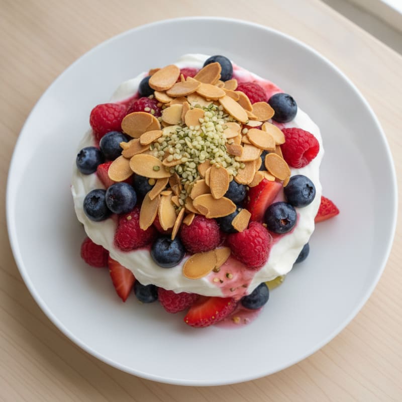 Greek Yogurt Protein Parfait with Mixed Berries