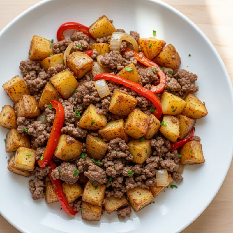 Crispy Ground Beef and Potato Hash