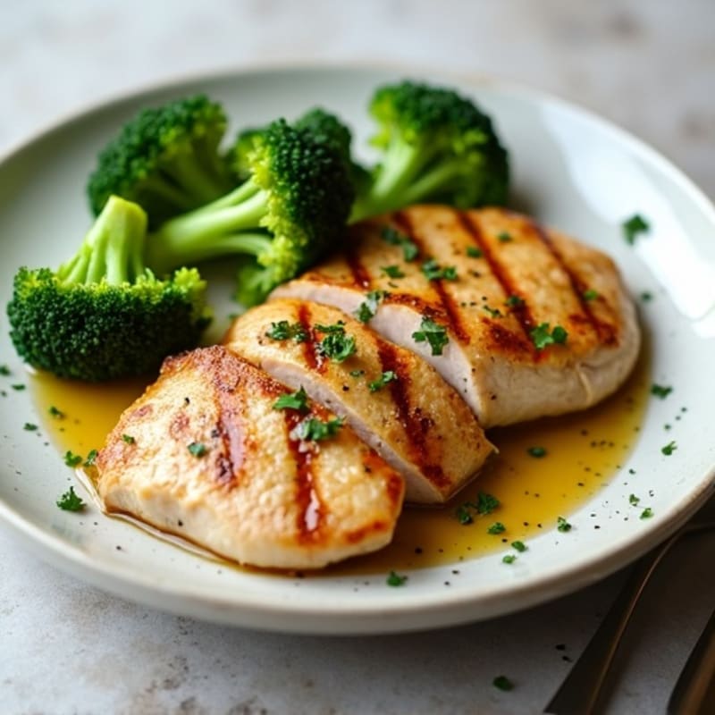 Grilled Turkey Breast with Steamed Broccoli
