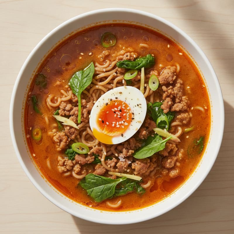 Sriracha Pork Ramen with Jammy Egg