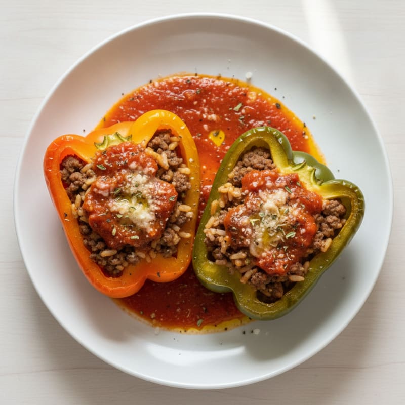 Beef and Rice Stuffed Bell Peppers