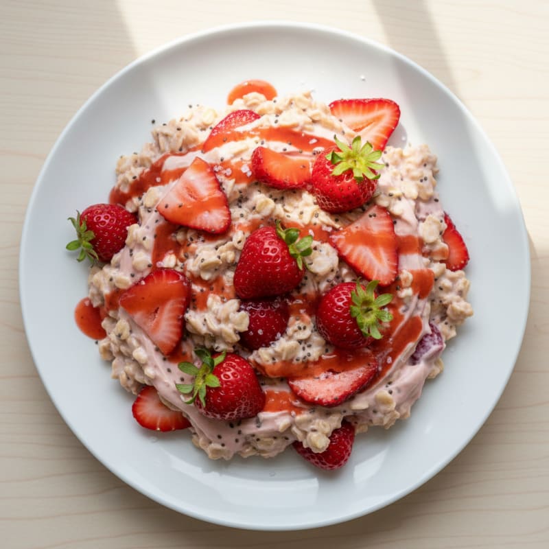 Creamy Strawberry Shortcake Overnight Oats